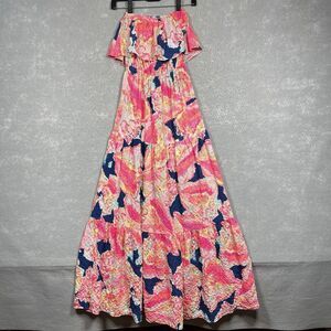 Lilly Pulitzer Long Dress Women XXS Multicolor Tiered Style Sleeveless Polyester